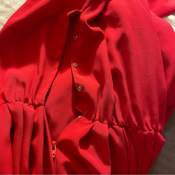 VINTAGE 80’s I. Magnin Designer RED Dress with Self-Tie- CLASSIC FASHION! - Picture 11 of 14